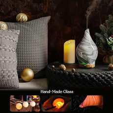 Porseme 150ml Essential Oil Diffuser Glass Color Changing Aroma Air Diffusers Aromatherapy Ultrasonic Cool Mist Humidifier 6 Running Hours Waterless Auto-Off for Sleeping, Yoga, Office, Spa (Ink)