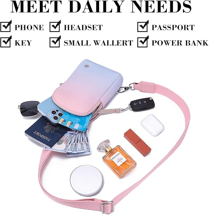 INICAT Travel Small Crossbody Sling Bags Women Cross Body Purses Passport Holder Vegan Leather Fanny Packs Birthday Gifts