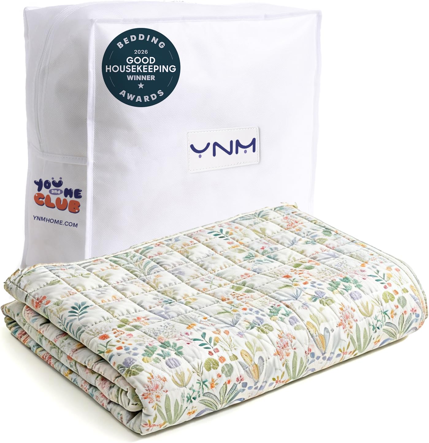 YnM 15lbs Weighted Blanket for Adults, Heavy Bed Throw Blanket with Cooling Glass Beads for All Season Use, Ideal for ~140lbs (48x72 Inches, Twin/Full, Dark Grey)