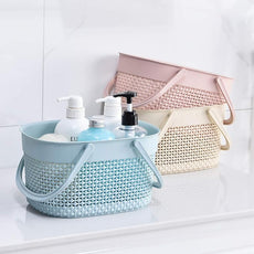 rejomiik Portable Shower Caddy Basket, Plastic Organizer Storage Tote with Handles Toiletry Bag Bin Box for Bathroom, College Dorm Room Essentials, Kitchen, Camp, Gym, Blue