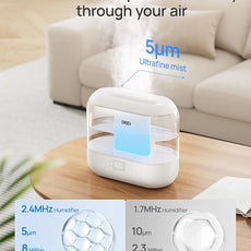 Dreo Smart Humidifier, Cool Mist Humidifiers for Bedroom, Quiet 4L Top Fill Ultrasonic Humidifiers for Home Office Plant & Baby with Nightlight, LED Display, 36H Runtime, APP/Voice Control, HM311S