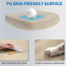 TRALT Ergonomic Office Chair - Desk Chair with Wave High Back Adjustable Lumbar Support Computer Chair - Gaming Chairs Mesh Backrest and PU Leather Seat for Home Reading Chairs to Adults(Beige)