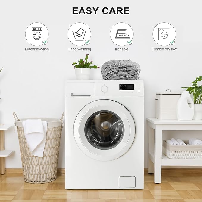 FreshCulture Full Fitted Sheet - Hotel Quality Fitted Sheet - Ultra Soft & Breathable - Brushed Microfiber - Deep Pocket - Cooling Fitted Sheets for Full Size Bed (Light Grey)