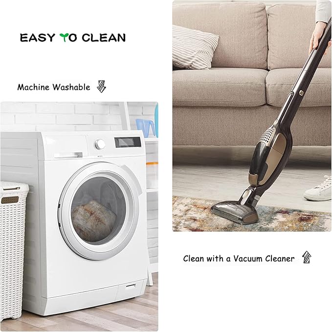 Lahome Modern Abstract Area Rug - 2x3 Washable Small Entryway Rug for Kitchen Non-Slip Front Doormat, Contemporary Faux Wool Soft Floor Indoor Carpet for Bathroom,Red/Multi