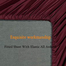 SONORO KATE Bed Sheet Set Super Soft Microfiber 1800 Thread Count Luxury Egyptian Sheets Fit 18-24 Inch Deep Pocket Mattress Wrinkle-4 Piece (Burgundy, Twin)