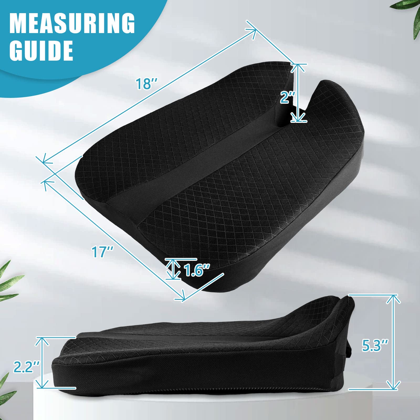 MYFAMIREA Truck Seat Cushion, Memory Foam Trucker Seat Cushion for Truck Driver Long Sitting with Adjustable Strap, Back Support and Pain Relief for Trucker Driving Car Office Chair and Pain Dormly
