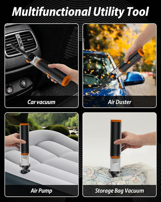 Handheld Car Vacuum Cleaner Cordless, 19000Pa Strong Suction Portable Mini Vacuum, Blow & Suction 2 in 1 Small Vacuum Cleaner for Car, Desk, Keyboards, Pet