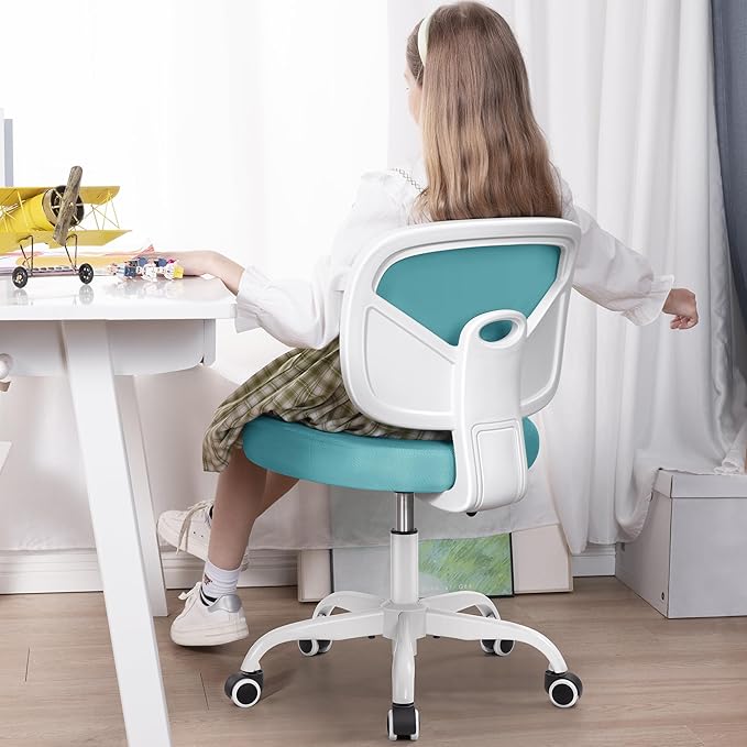 Primy Kids Desk Chair, Pink Study Chair for Boys Girls with Height Adjustable, Swivel Mesh Task Student Chairs for 4-12, Growing Teen Office Chair for Home/School/Office (Teal)