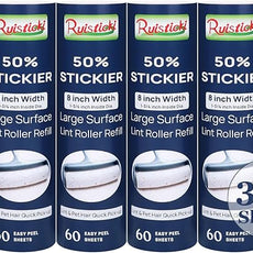 8 inch Extra Sticky Lint Roller Refill for Scotch-Brite 50% Stickier Large Surface Roller Replacement for Scotch Brite Large Pet Hair Roller Refill 60 Sheets, Pack of 6, 360 Sheets Total