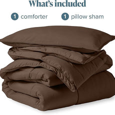 Bare Home Comforter Set - Twin/Twin Extra Long Size - Ultra-Soft - Goose Down Alternative - Premium 1800 Series - All Season Warmth (Twin/Twin XL, Cocoa)