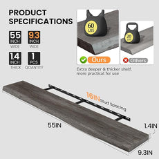 Floating Shelves for Wall, 55
