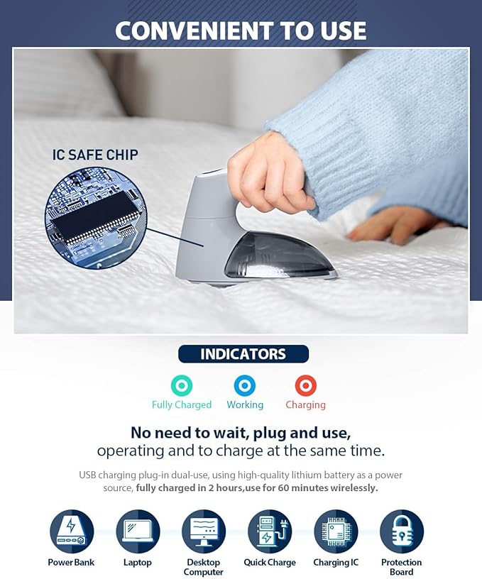 Bymore Fabric Shaver & Lint Shaver for Clothes and Furniture, Heavy Duty Sweater Shaver Lint Remover with Large 65mm Shaving Head, 6-Leaf Blades, Extra Replacement Blades for Couch, Sofa & Upholstery