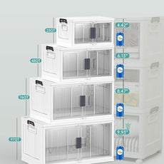 OlarHike 23QT Stackable Storage Bins with Lids - Folding Storage Box with Doors and Wheels, Collapsible Plastic Storage Drawers for Closets, 6 Pack Cubes