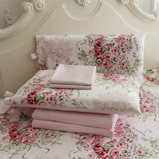FADFAY Rose Floral 4 Piece Bed Sheet Set 100% Cotton Deep Pocket-Cal King