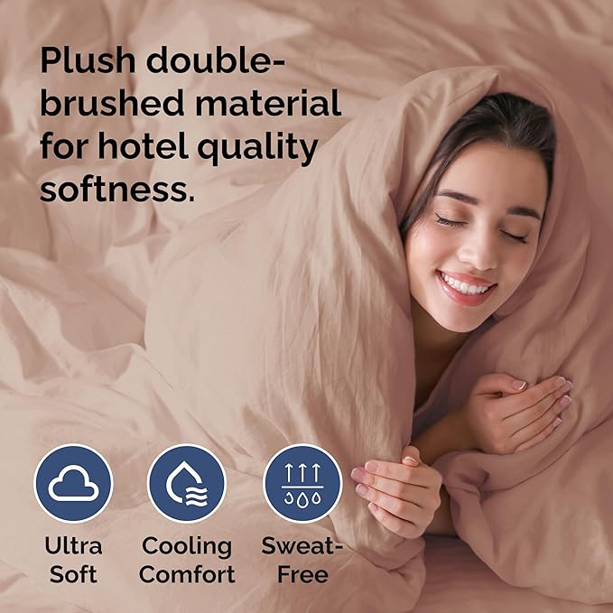 CGK Unlimited Duvet Cover Twin/Twin XL Size Set - Extra Soft Duvet Cover 68 x 90 with 1 Pillow Sham - Hotel Quality, Fade Free w/Zipper Closures & Ties - Bedding and Bed Linens Set (Mauve)