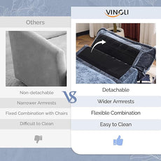 VINGLI Cloud Navy Blue Single Chair with Armrest