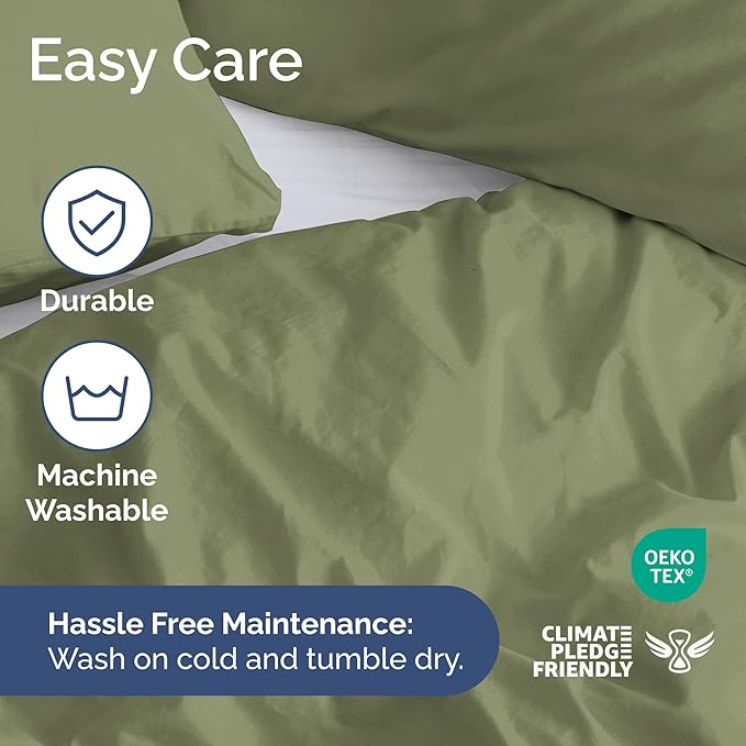 Duvet Cover Cal King Size Set - Extra Soft Cal King Size Duvet Cover 104 x 98 with 2 Pillow Shams - Hotel Luxury Easy Care and Fade Free w/Zipper Closures & Ties - Breathable Bedding Set (Sage Green)