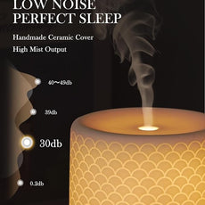 Essential Oil Diffuser, 280ml Ceramic Aromatherapy Diffuser with Ultrasonic Cool Mist Humidifier, Timer, Auto Shut-Off, Large Room Aroma Diffuser for Home, Bedroom, Office, Yoga