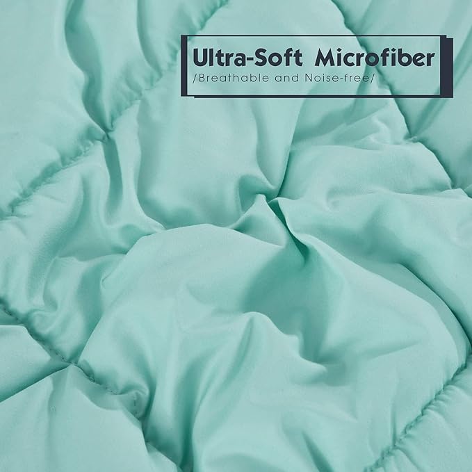 HIG Reversible Lightweight Comforter - All Season Down Alternative Summer Duvet Insert Blue Quilted Bedding Comforter with Corner Tabs Twin/Twin XL Size Aqua Blue/Light Grey