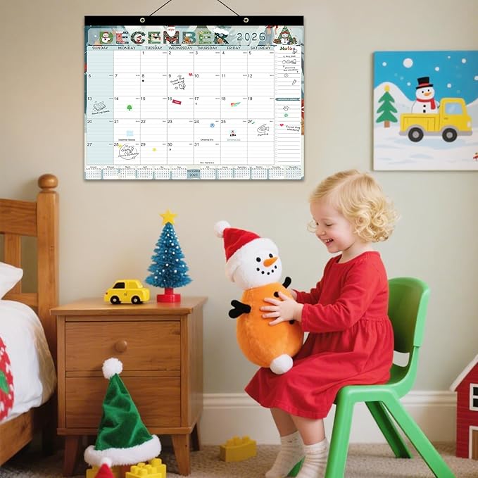Desk Calendar 2026, Anti Ink Bleed, Ample Space, Extra Large Calendar 2026 with Stickers, 22" x 17" Seasonal Desktop Calendar for Home, Office, Teacher Supplies- Colorful