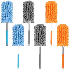 Mini Duster for Cleaning, 360° Bendable Hand Dusters with Extension Pole, Washable Small Duster for Car Interior, Office, Furniture