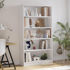 Farini 60 Inch Tall Bookcase,5 Shelf Bookshelves,Adjustable Bookshelf for Home Office,White