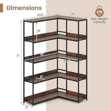 Giantex 5-Tier Corner Bookshelf, 71