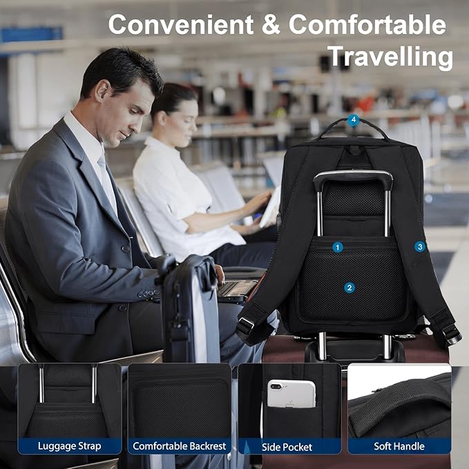 VGOAL Laptop Backpack fit 15.6 inch, Commuting Business Bag Lightweight Casual Daypack with USB Charging Port for Business, Travel, Daily Use