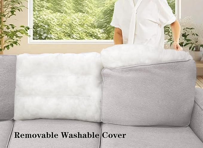 Legend Vansen Modular Sectional Sofa U Shaped Couch with Ottoman Modern Reversible Corner Sectional Couch for Living Room (Light Grey, U Shaped Sofa-3)