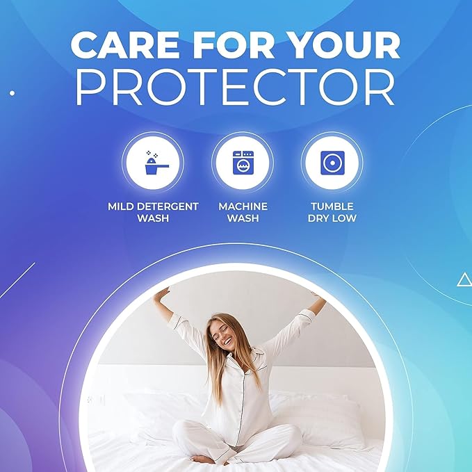 PlushDeluxe Full Size Premium Mattress Encasement - Zippered Waterproof, Bedbug Proof Design, 6-Sided Protection - Hypoallergenic Cotton Terry Fabric [9-12"] Depth