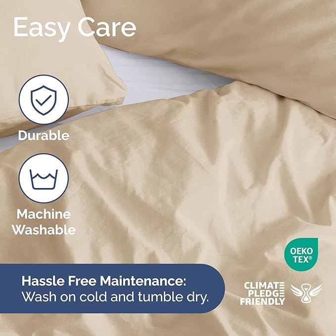 Duvet Cover Twin/Twin XL Size Set - Extra Soft Duvet Cover 68 x 90 with 1 Pillow Sham - Hotel Luxury, Easy Care and Fade Free with Zipper Closures & Ties - Comfy, Cozy Breathable Bedding Set (Cream)