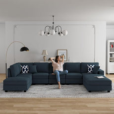 Legend Vansen Modular Sectional Sofa U Shaped Couch with Ottoman Modern Reversible Corner Sectional Couch for Living Room (Charcoal, U Shaped Sofa-4)