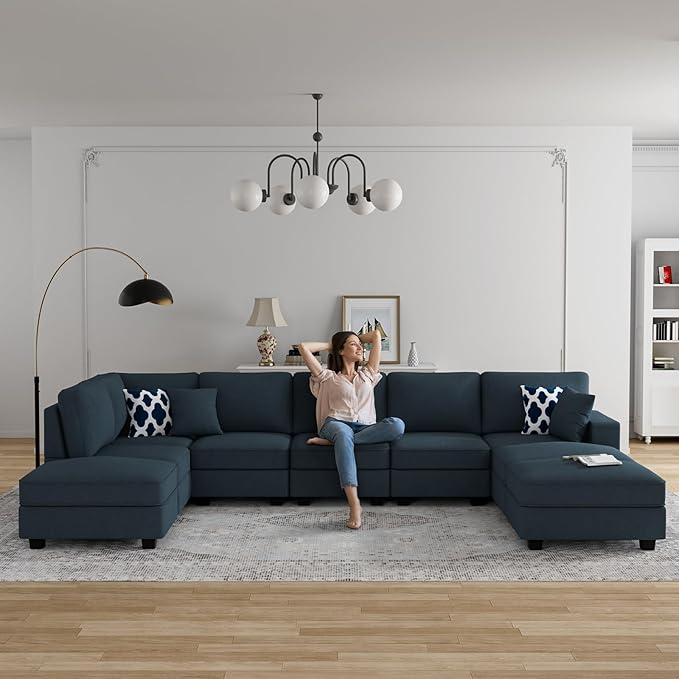 Legend Vansen Modular Sectional Sofa U Shaped Couch with Ottoman Modern Reversible Corner Sectional Couch for Living Room (Charcoal, U Shaped Sofa-4)