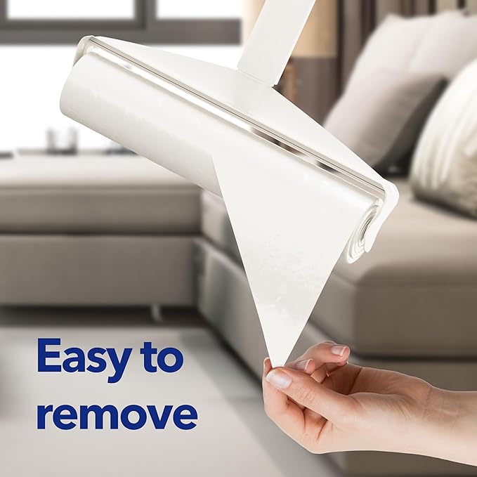 Large Lint Rollers for Carpet, 9.45'' Sticky Rollers for Floor with 360 Sheets, Extendable Long Handle Sticky Mop for Cleaning Couch, Curtains, Cars, Clothing, and Pet Hair