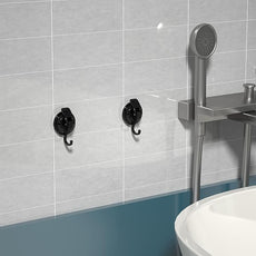 Heavy Duty Vacuum Suction Cup Hooks, Matte Black Plated Polished Super Suction for Kitchen Bathroom, 6 Pack