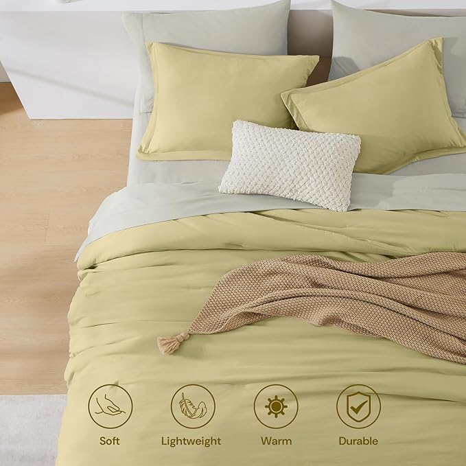 WRENSONGE King Comforter Set, 7 Pieces Hemp Soft Bed in a Bag King with Fitted Sheet, Flat Sheet, 2 Pillow Shams, and 2 Pillowcases- Warm Bedding Set for All Season