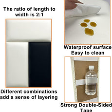 4PCS Anti-Collision Wall Padding 3D Peel and Stick Headboard Upholstered Wall Panels Pink Wall Mounted Headboard Soundproof Wall Panels