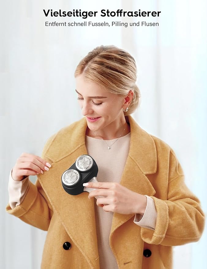 VASSON Fabric Shaver, Electric Lint Remover, Rechargeable Lint Shaver, Sweater Shavers to Remove Pilling, Large Fuzz Remover for Clothes Couch Furniture (Black)