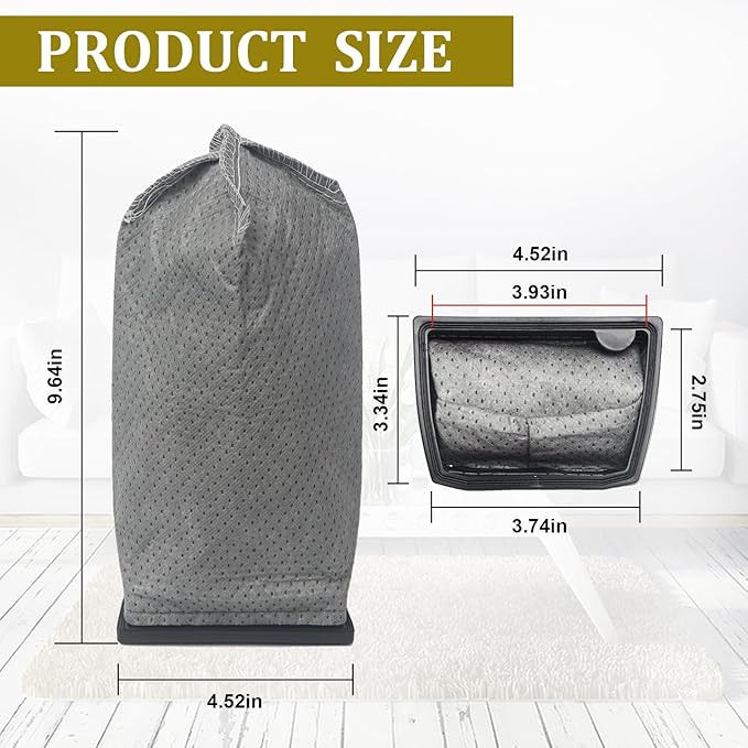 HEPA Cloth Filter Bags Replacement for Hoover Porta Power Swingette S1015 S1029 CH30000 Commercial Canister Vacuum Cleaner Bag, Replace 43662023 (6 Pack)