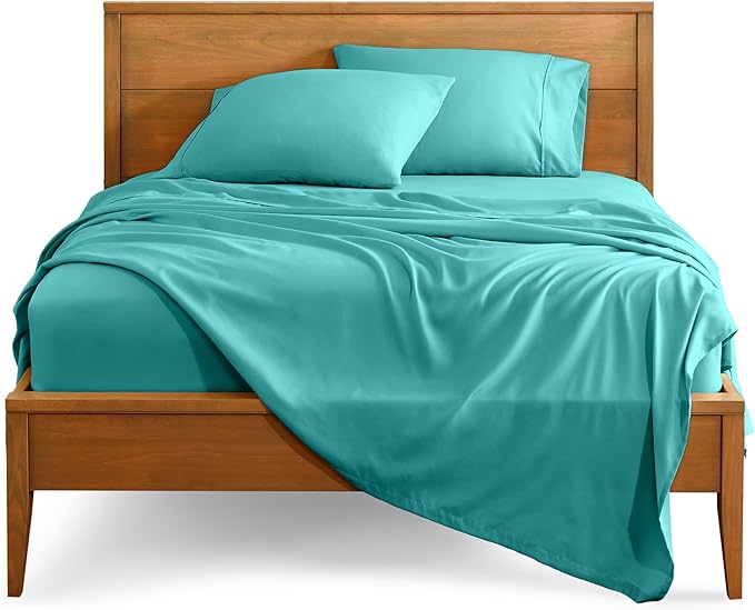 Bare Home King Sheet Set - Luxury 1800 Ultra-Soft Microfiber King Bed Sheets - Double Brushed - Deep Pockets - Easy Fit - 4 Piece Set - Bedding Sheets & Pillowcases (King, Turquoise) BareHome