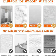 Lifewit Shower Caddy Suction Cup, 10.4inch Removable Shower Shelves for Inside Shower, NO-Drilling Bathroom Organizers and Storage Rack for Shampoo Strong Vacuum Suction, 2 Pack