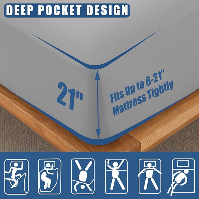 Waterproof Mattress Protector Twin Size, Breathable Mattress Cover, Fitted Deep Pocket Mattress Pad Cover Stretches up to 21 Inches, Soft Noiseless Bed Cover
