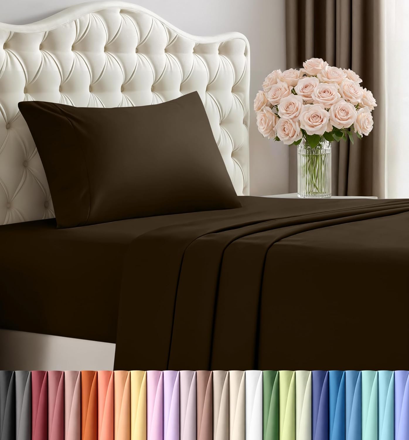 Utopia Bedding Queen Size Sheet Set – 4 Piece Bed Sheets, Soft and Breathable Microfiber, Includes 1 Fitted Sheet, 1 Flat Sheet and 2 Pillowcases – Oeko Tex (Grey) Dormly
