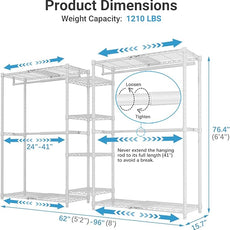 VIPEK X3 Expandable Heavy Duty Clothes Rack Adjustable from 5'2