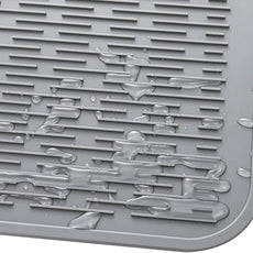 Silicone Dish Drying Mat for Multiple Usage,Easy clean,Eco-friendly,Heat-resistant Silicone Mat for Kitchen Counter or Sink,Refrigerator or Drawer Liner Grey 4XL 32 inches x 18 inches