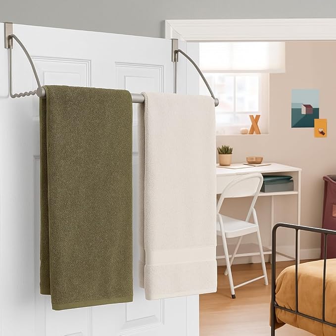 HOLDN’ STORAGE Over The Door Hanger - Door Rack Hangers for Clothes - Space Saving Designed for Bedroom & Bathroom - Ideal for Clothes & Towels - Drying Rack, Gray