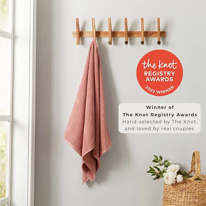 Great Bay Home 100% Cotton Oversized 2 Pack 68x35 Extra Large Towel Set - Absorbent, Quick-Drying, Durable Oversized Bath Sheets for Bathroom Décor (Desert Rose)