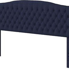 Linen Upholstered Headboard King/Cal King Size Latest Model Wall Mount, Bed Frame Mount, Featuring High-Density Sponge Padding, Luxury Texture Easy Assembly Comfort and Style-Navy Blue