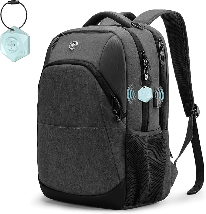 Swissdigital Design Business Laptop Backpack, College Laptops Backpack with USB Charging Port for Men and Women Fits 16 Inch Notebook, Grey-Finder Color Random