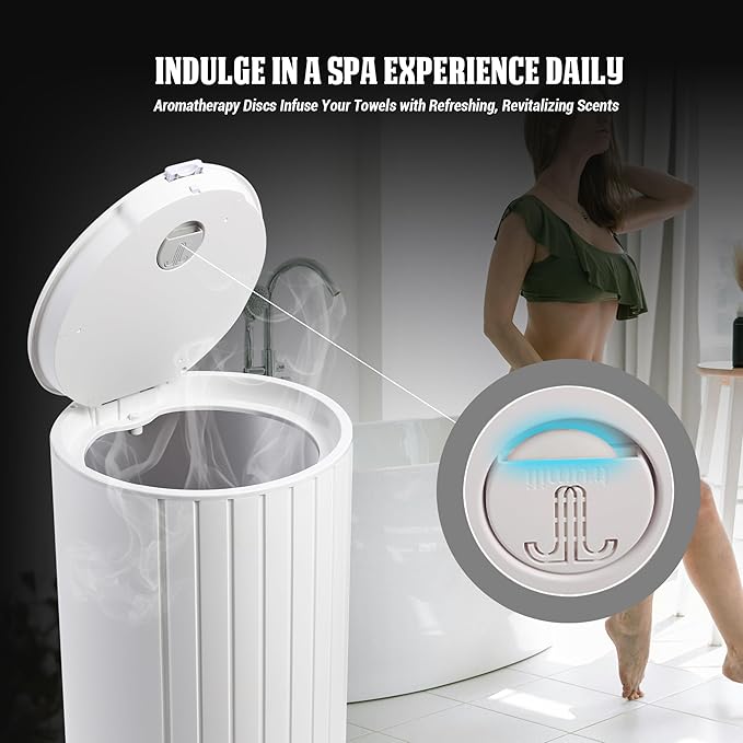 Phantomgogo Electric Towel Warmers for Bathroom Towel Heater Bucket Blanket Warmers for Home Bathrobes Warmer 27L Large Towel Warmer Bucket with Rapid Heating Technology (White)